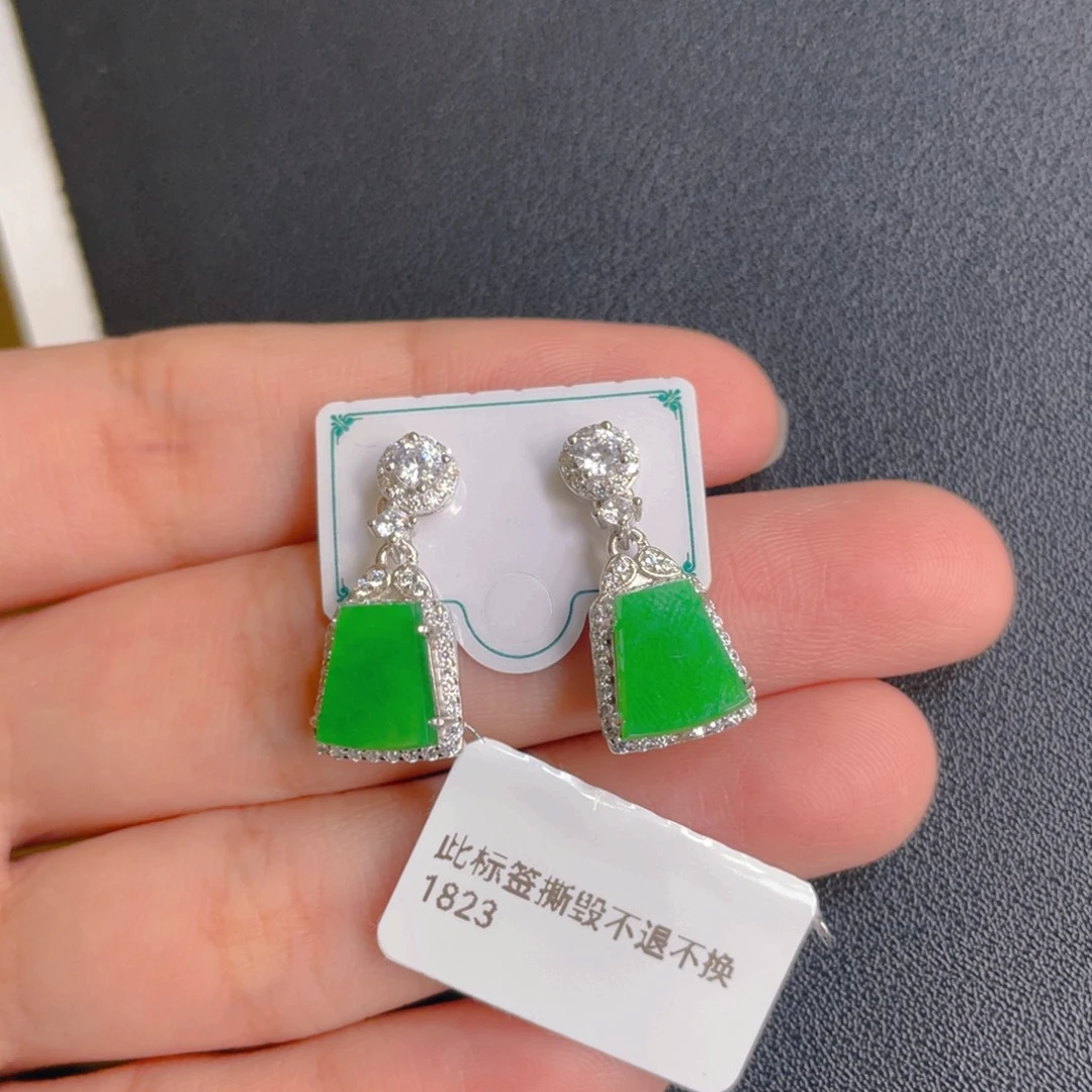 翡翠银S925镶嵌吊坠(不含链)