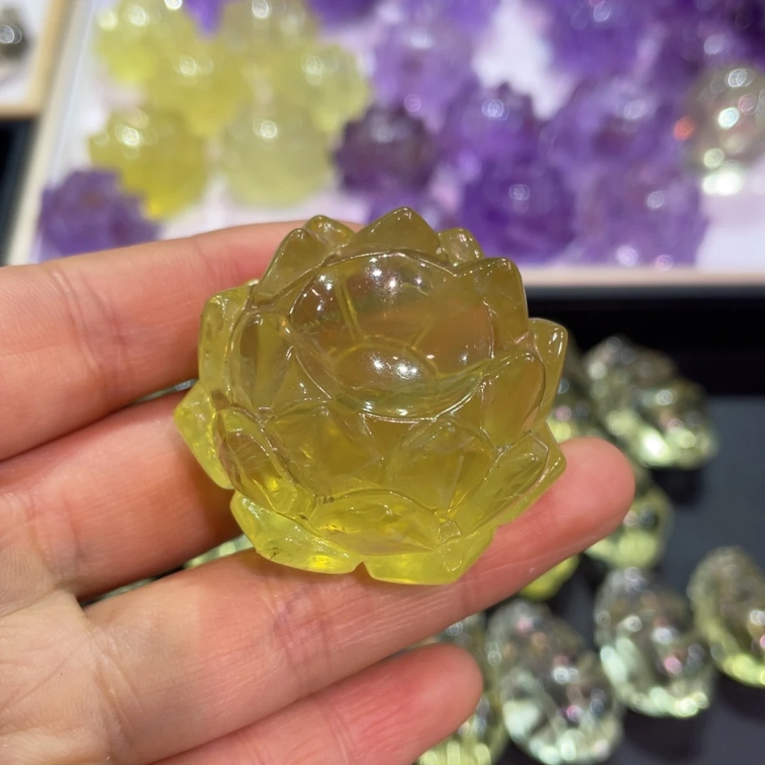 黄晶莲花底座未镶嵌