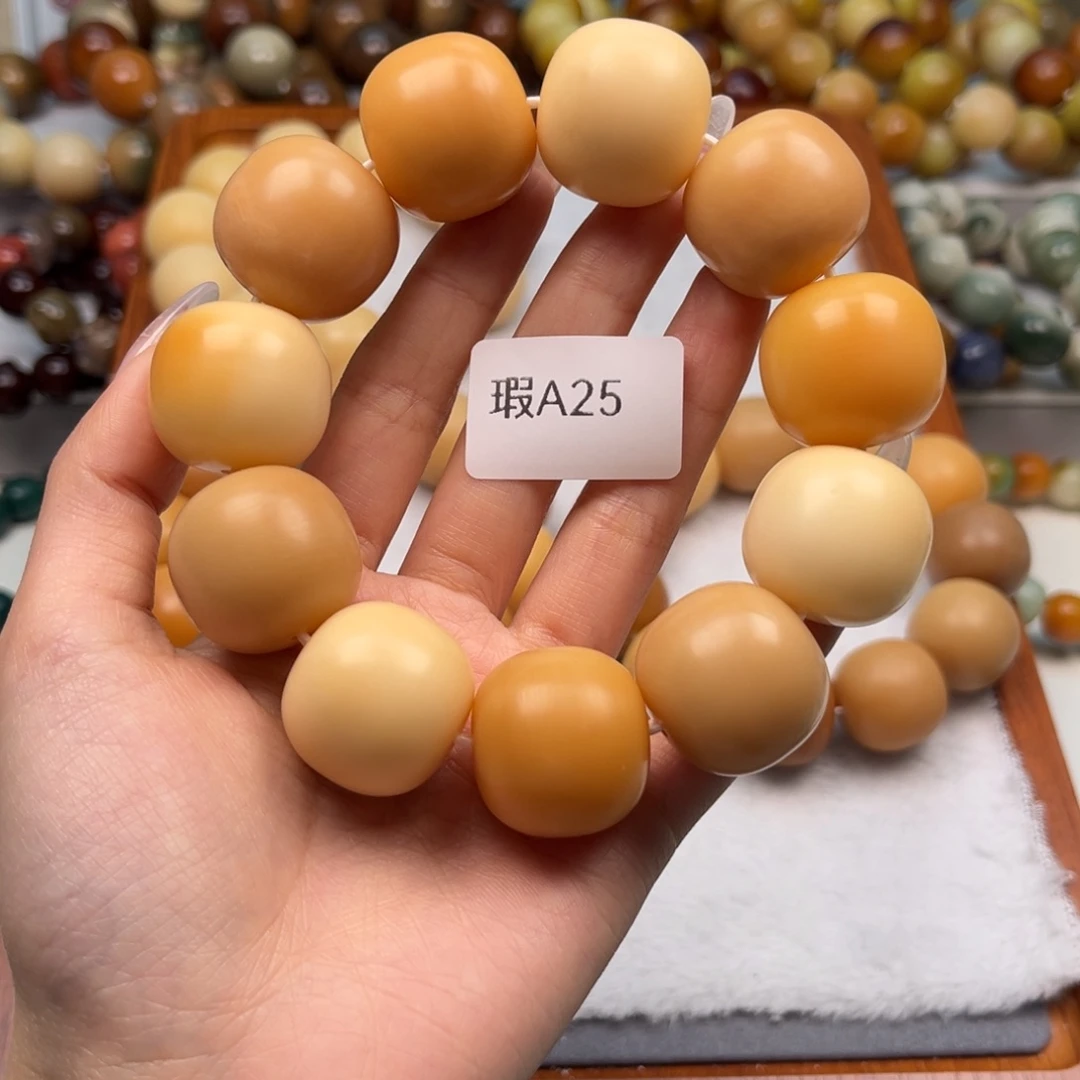 菩提根/象牙果手串清*瑕a25桶珠一串24mm