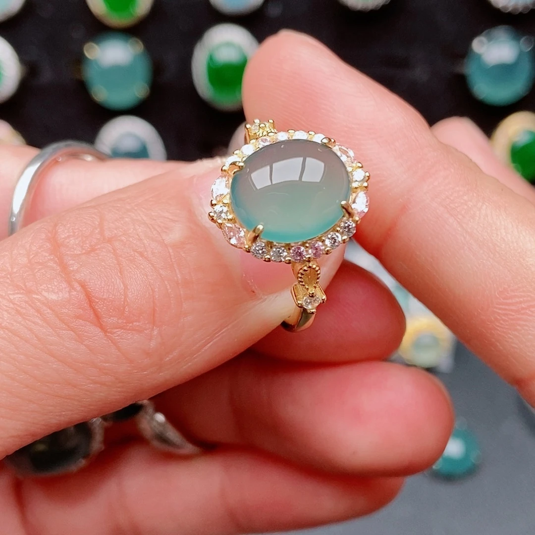 翡翠戒指银S925镶嵌85485589