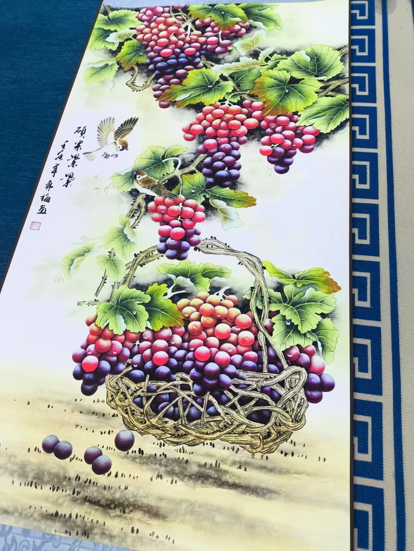《硕果累累》花鸟挂画中堂挂画客厅挂画办公挂画国画装饰画