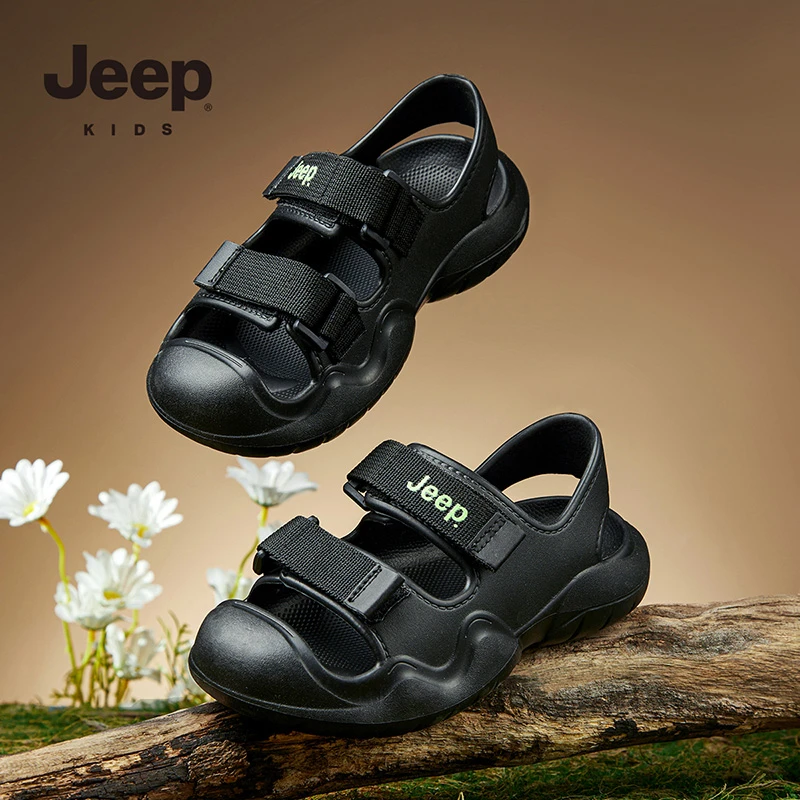 jeep儿童凉鞋夏季透气男童包头凉鞋户外涉水防滑轻便沙滩溯溪鞋