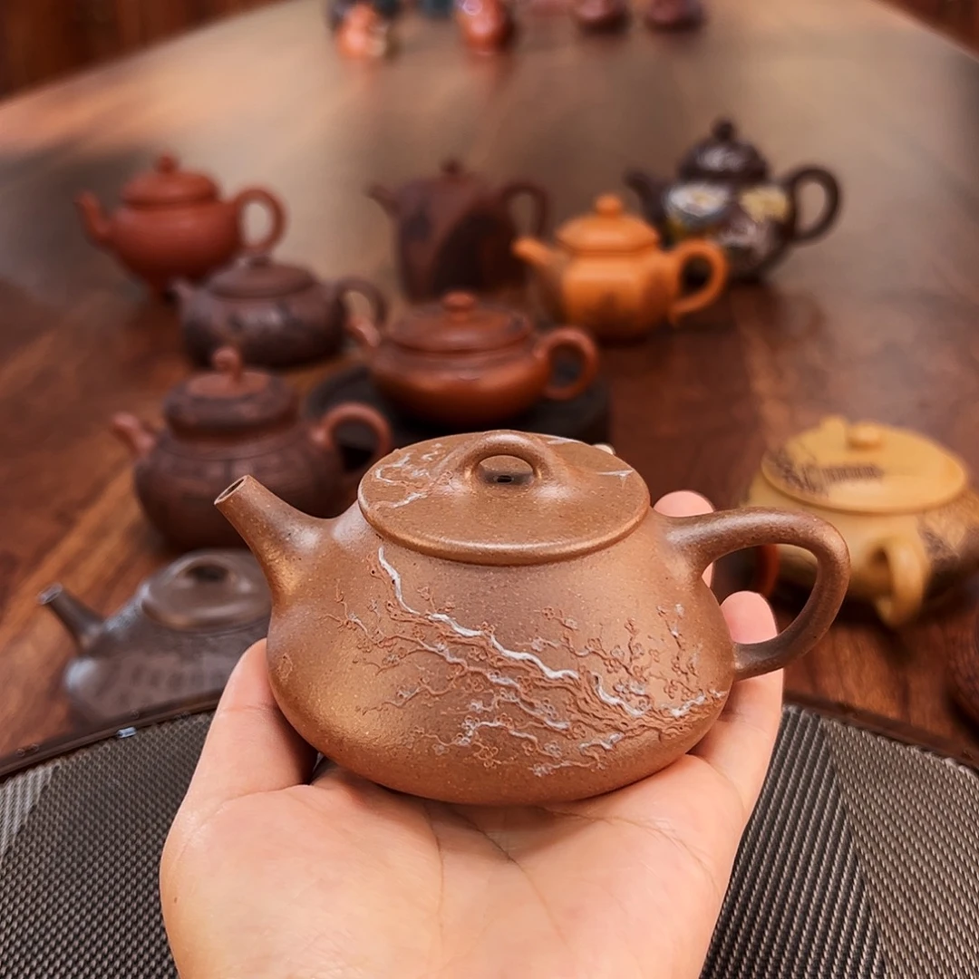 月***庄茶壶紫砂梅竹平盖