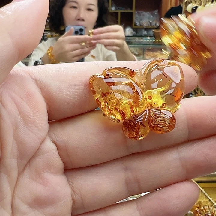 琥珀银S925镶嵌珠宝奇石
