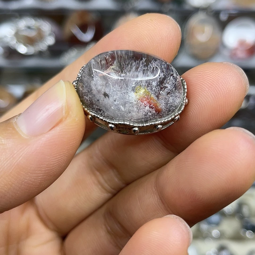 【闪购商品】银S925镶嵌珠宝半成品水晶戒指