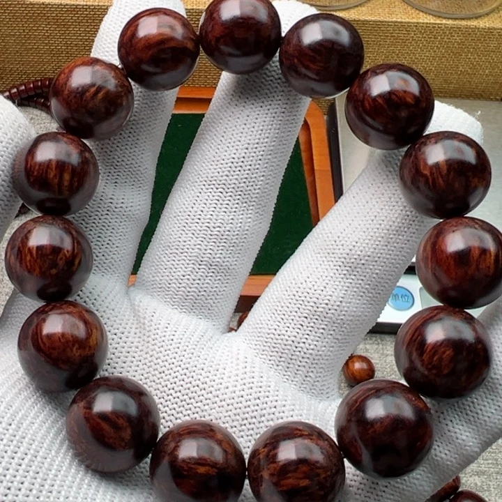 木海南红降黑金1.5满油满纹一档精品单圈35.8g