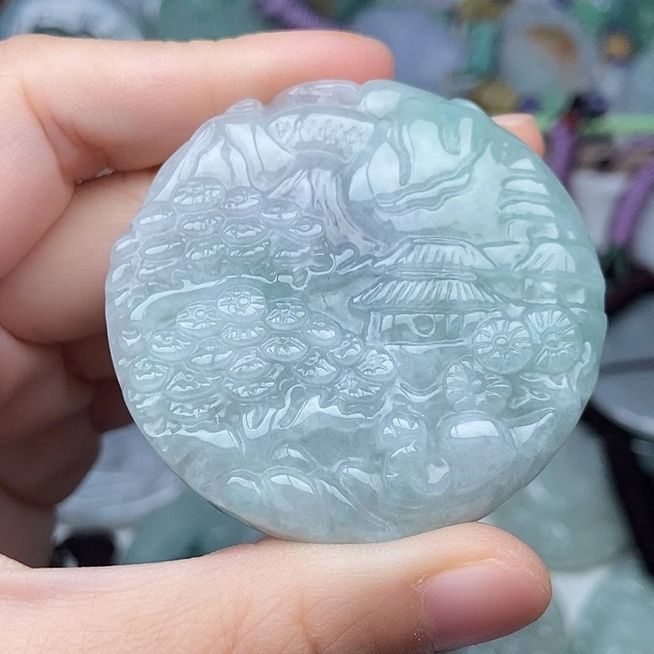 翡翠未镶嵌颈饰翡翠双面