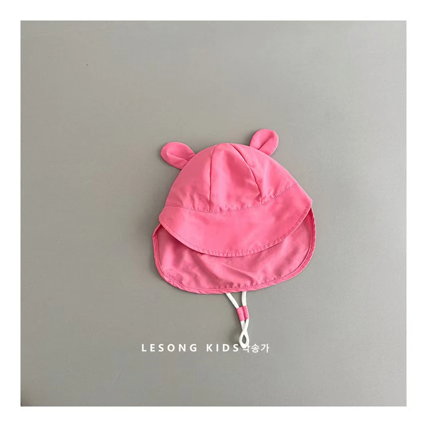 宝宝帽子春夏薄款透气速干披肩帽婴幼儿出游遮阳防晒帽