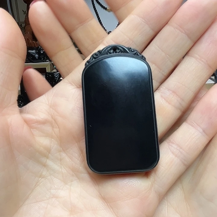 和田玉（墨玉）未镶嵌吊坠(赠链)无其牌