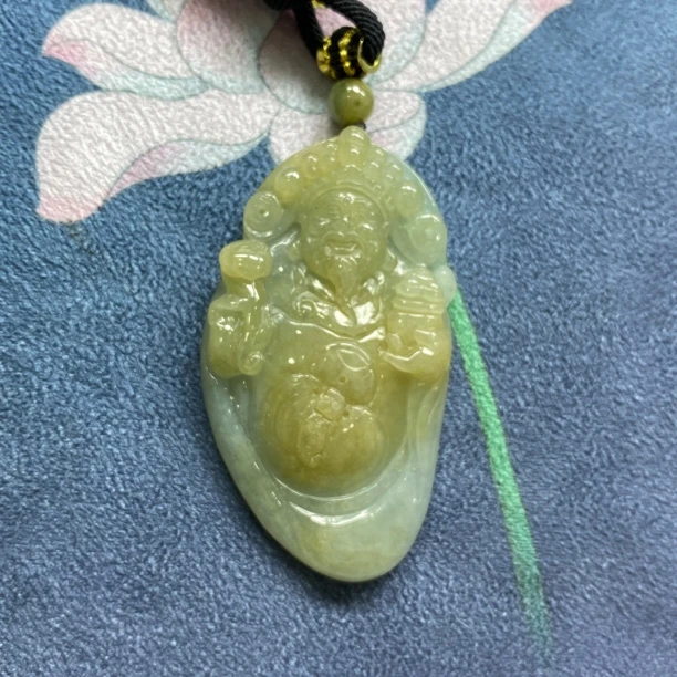 缅甸天然翡翠A货老种黄翡黄财神