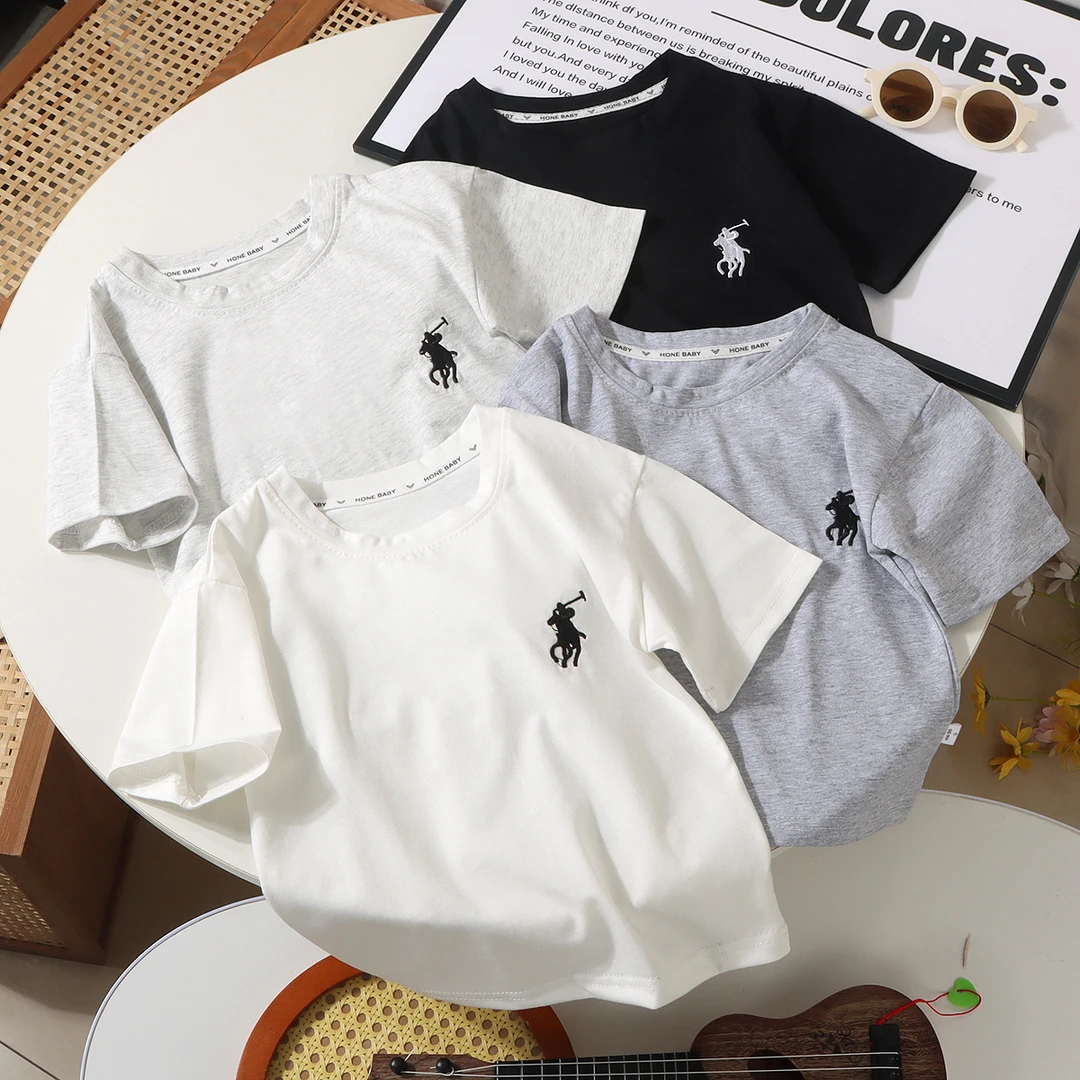 2025夏季新款休闲时尚刺绣短袖纯棉百搭T恤