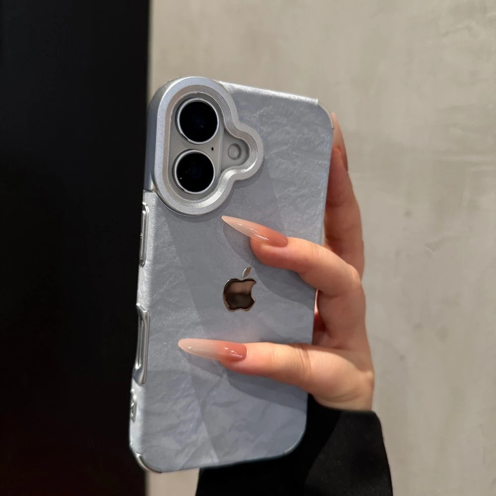 简约雪山纹绒布适用苹果17promax手机壳创意iPhone16小众15时尚14