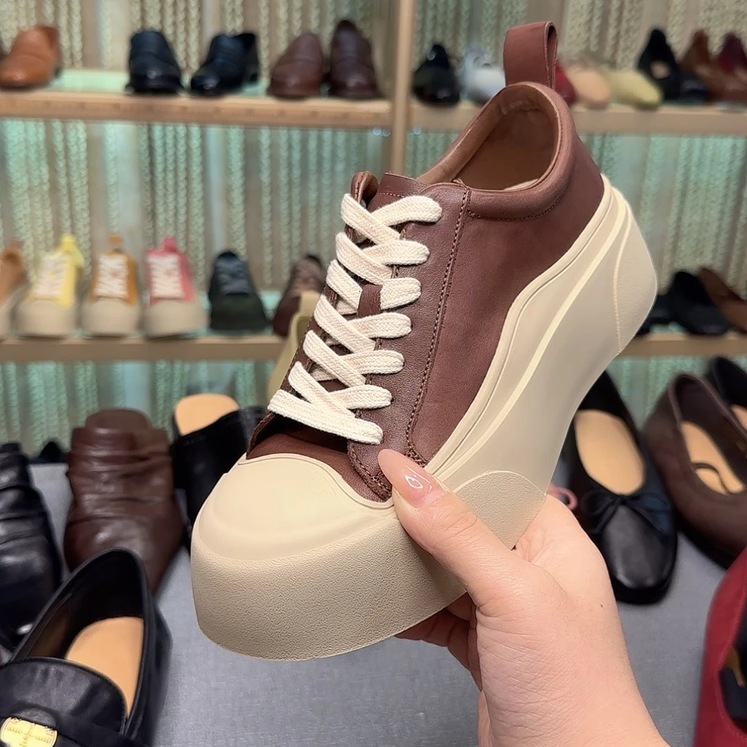 马皮休闲鞋38码棕色