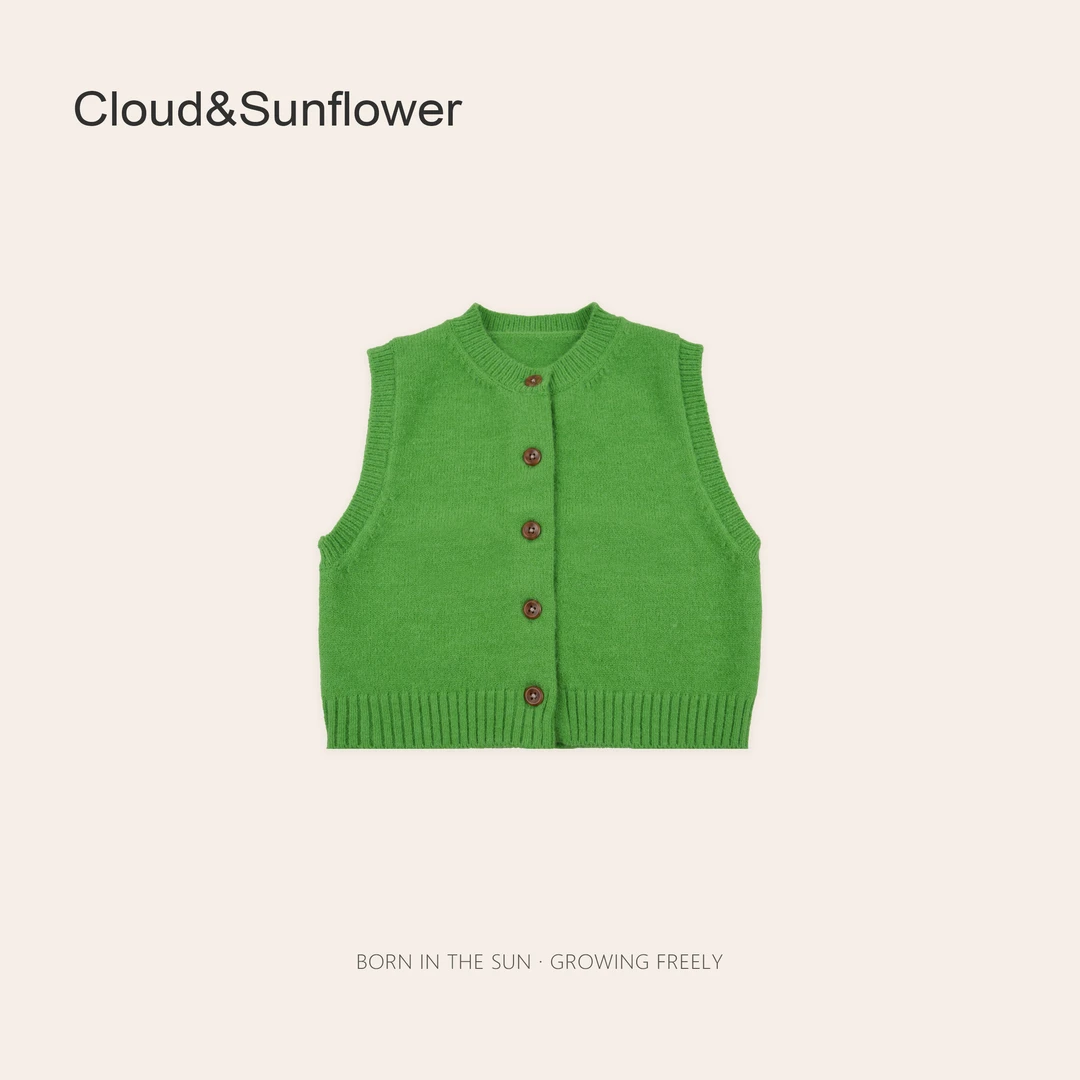 【云朵小葵】成人春季休闲百搭针织马甲81178（油栗夫人同款）