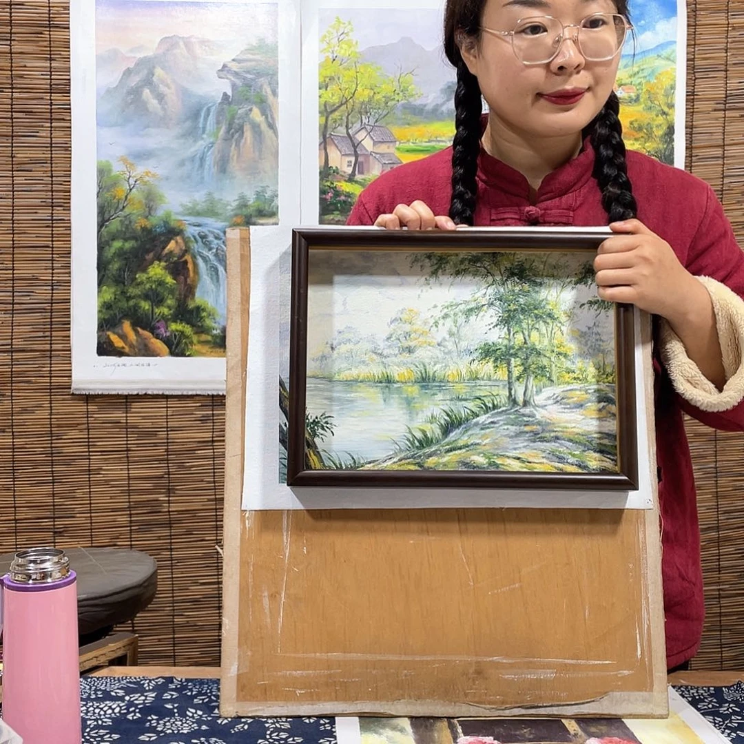 油画恭喜竞拍成功薇爽