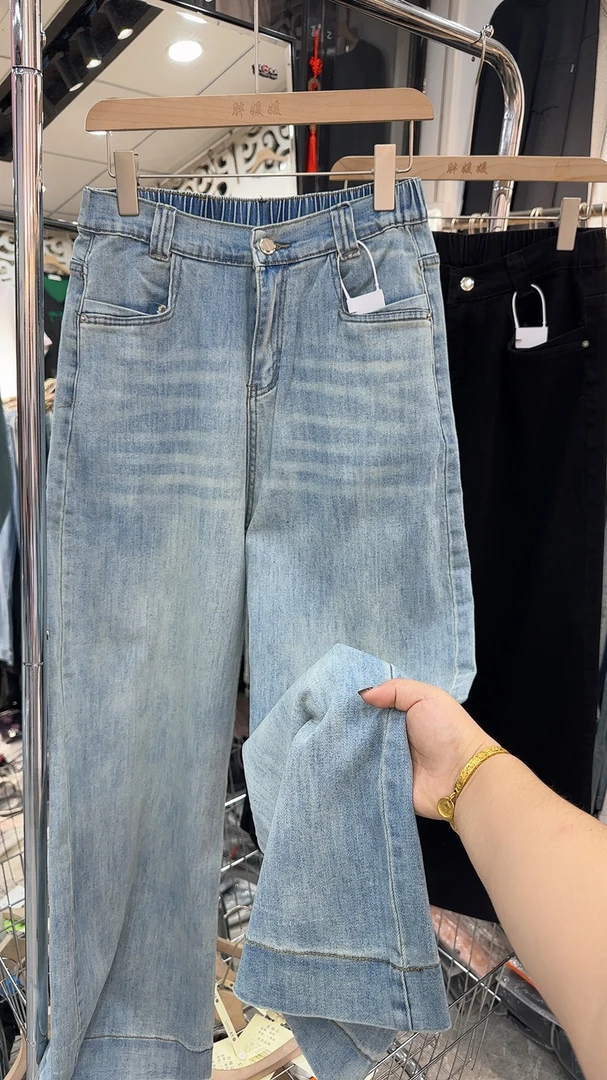 洗水牛仔阔腿直筒裤（山本裤）3～7码