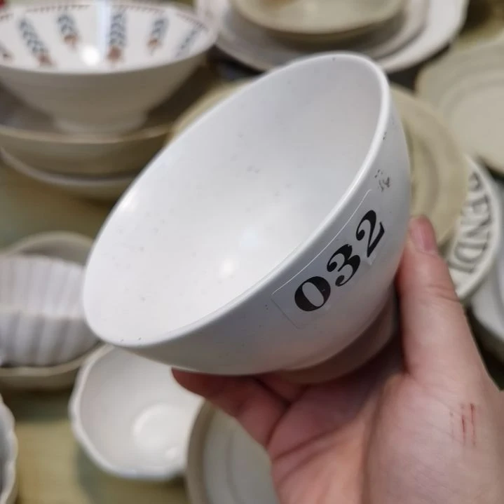 瓷片微瑕粗陶米饭碗两个一组