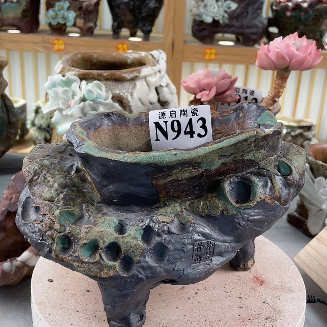 紫砂花盆景德镇陶瓷花盆943