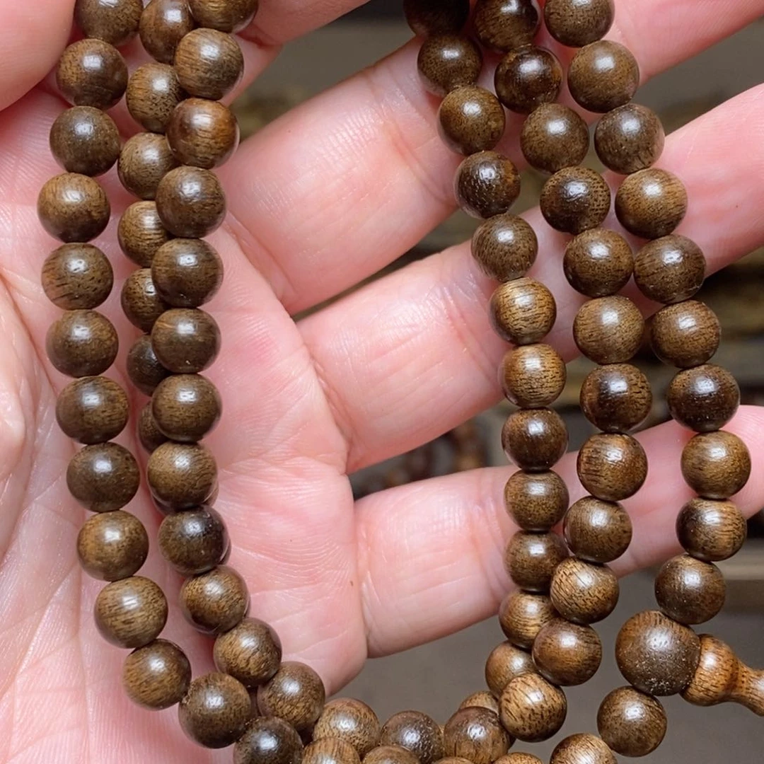 沉香手串越南芽庄绿奇楠玉化06×108