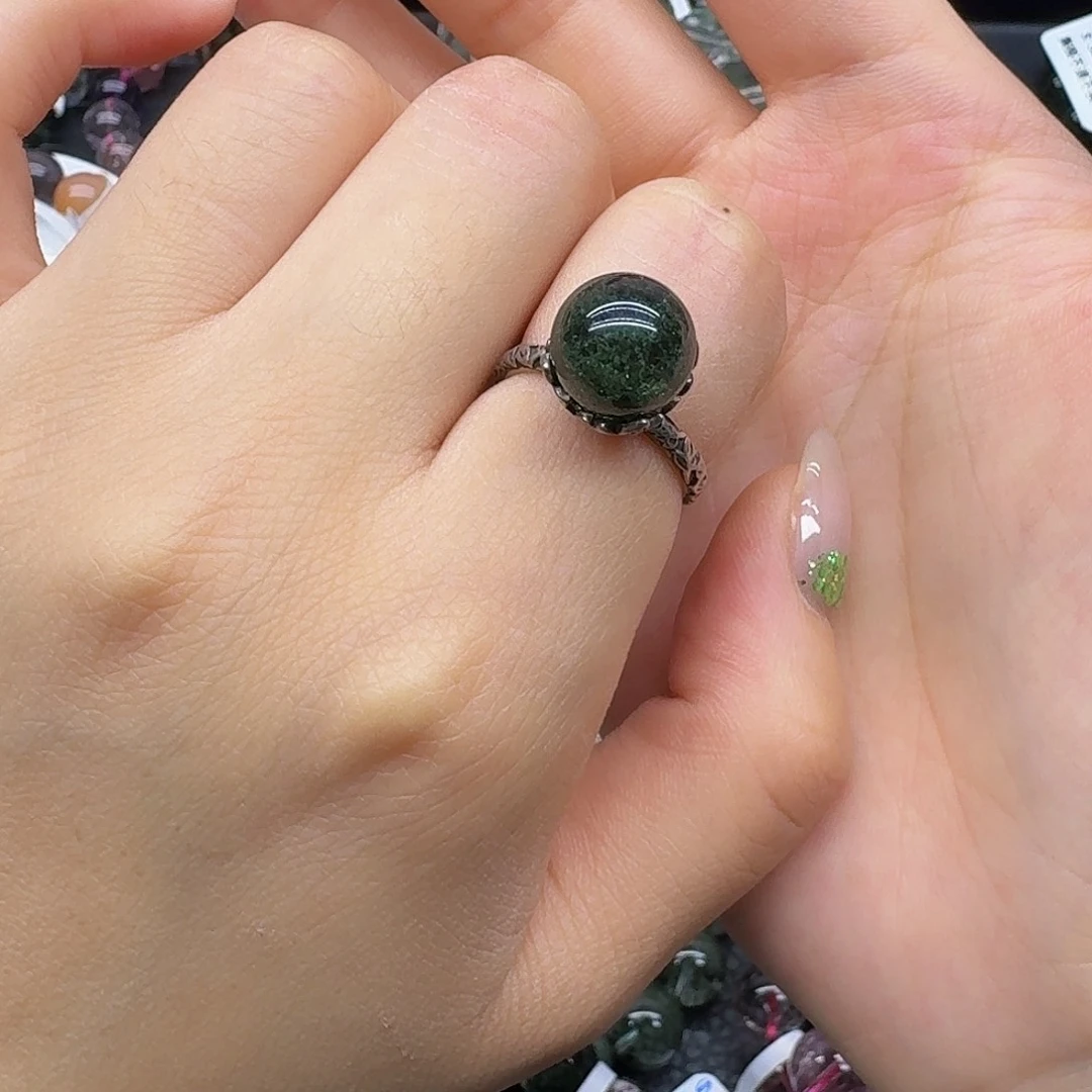 戒指银S925镶嵌水晶小*芽