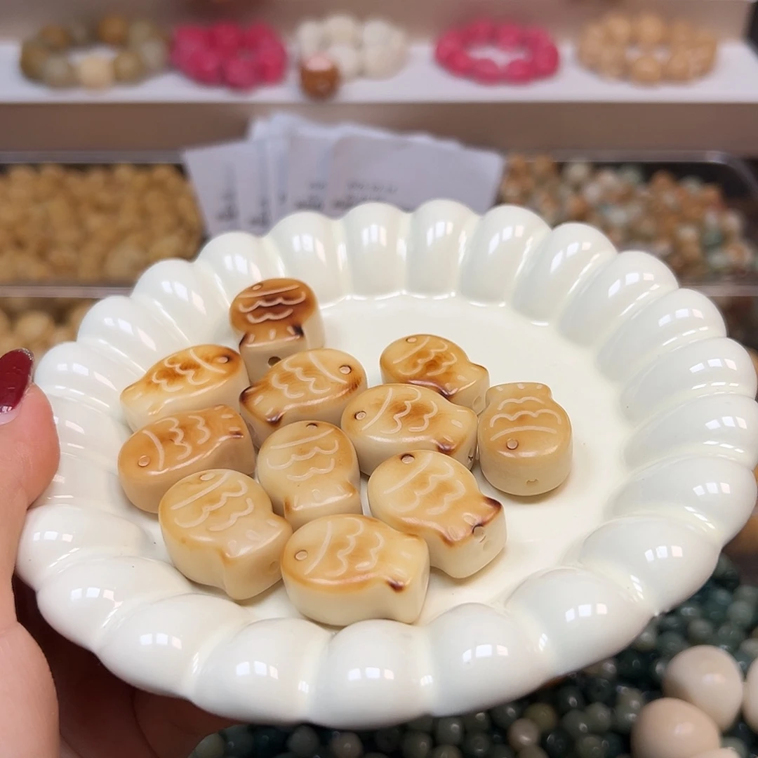 手串菩提根/象牙果瑕疵炭烤鱼排10颗有裂