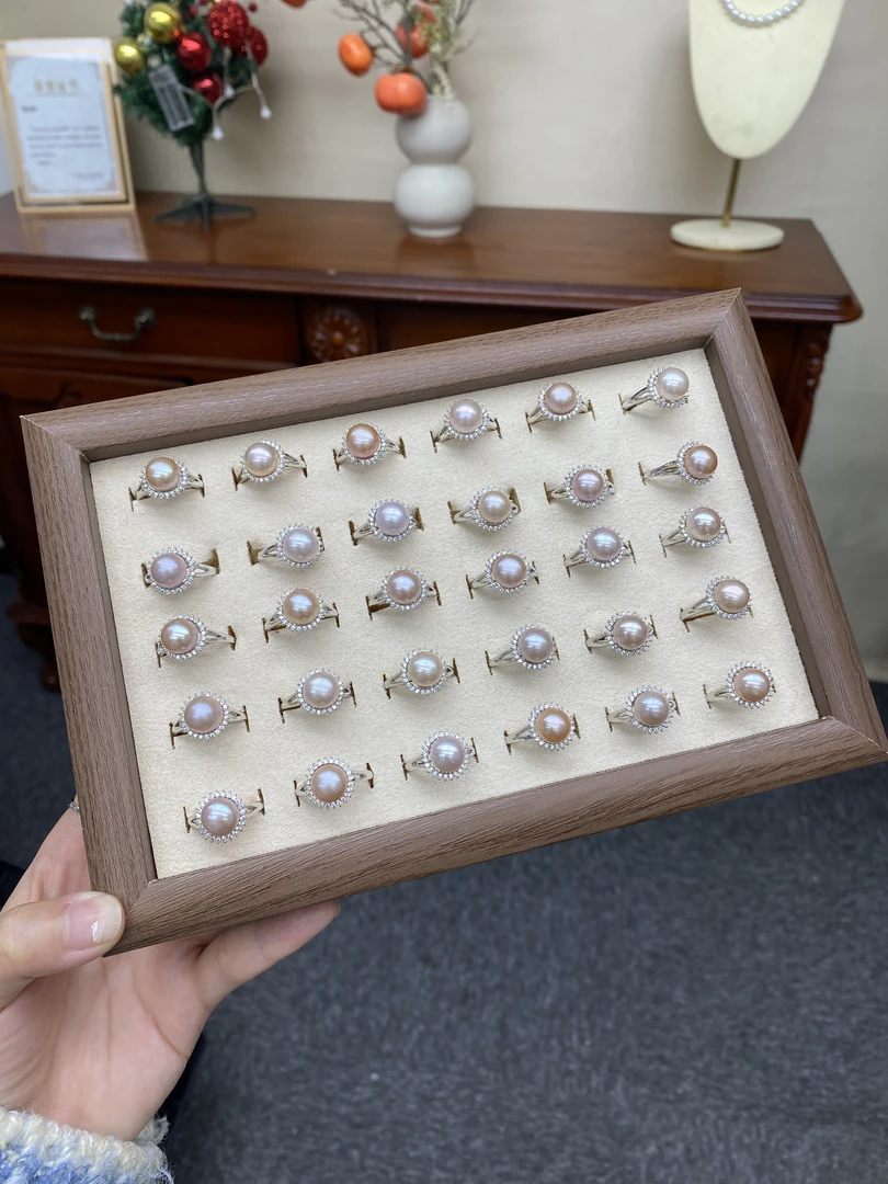 【两位数的快乐】淡水无核珍珠紫色珍珠戒指9-10mm多样性发货只发1