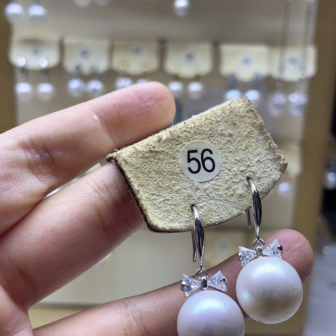 淡水珍珠耳饰银S925镶嵌