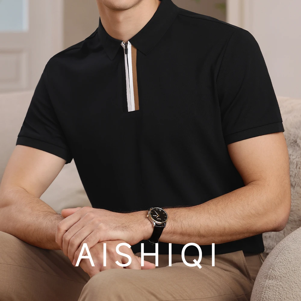 polo衫男款短袖英伦风痞帅高级感翻领衣服可定制logo男士半袖上衣