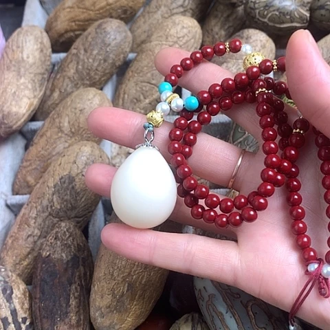 椰蒂吊坠新中式佛心果项链