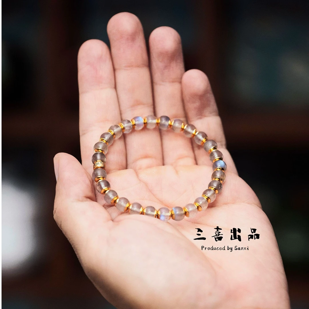 金盾月光色单圈手串