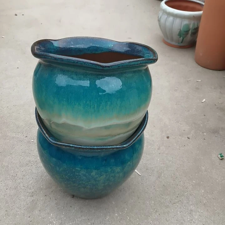 红陶口20高17两个盆