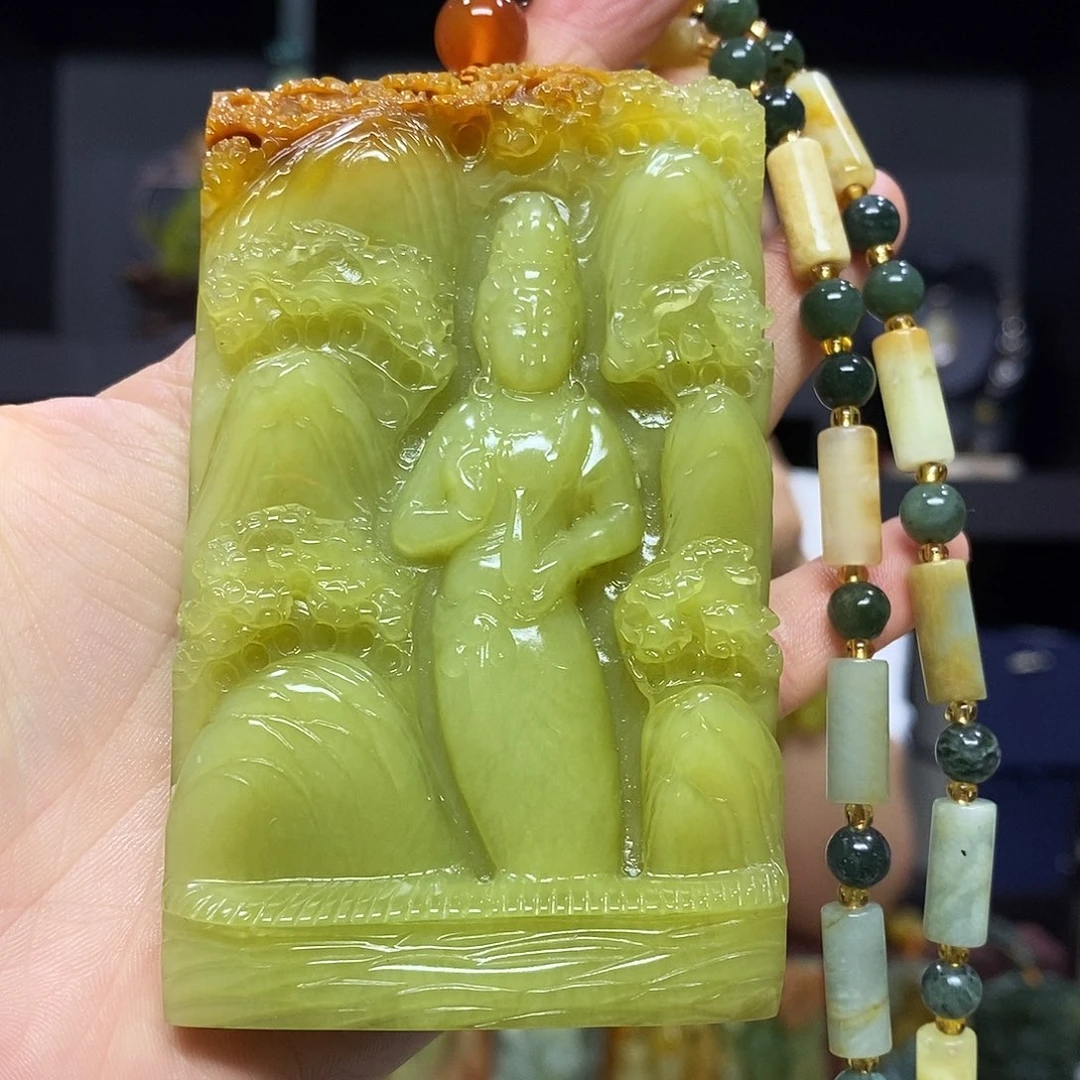 未镶嵌岫玉挂件吊坠