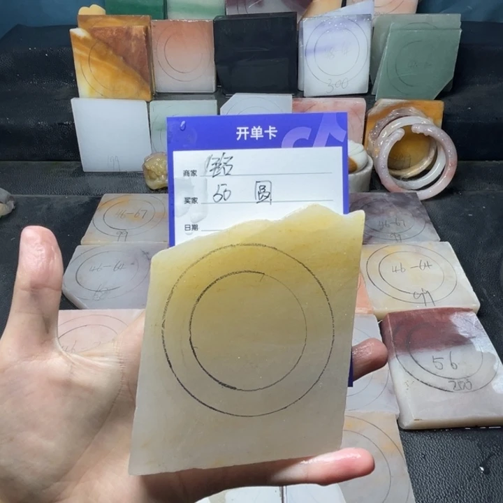 铭***石英质玉（金丝玉）手镯未镶嵌定制手镯