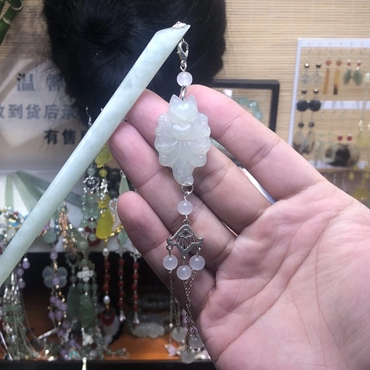 蛇纹石玉未镶嵌发簪