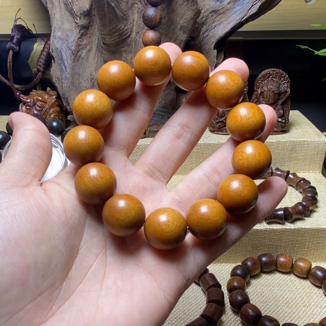 贡木小*金印贡黄年糕手串18