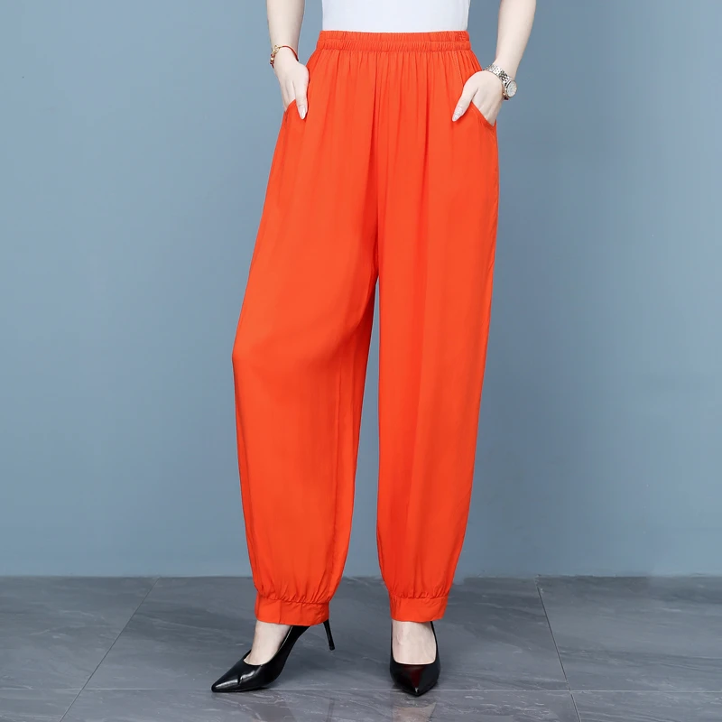 时尚休闲裤女士夏款薄款大码防蚊裤高腰宽松灯笼裤民族风网红裤子