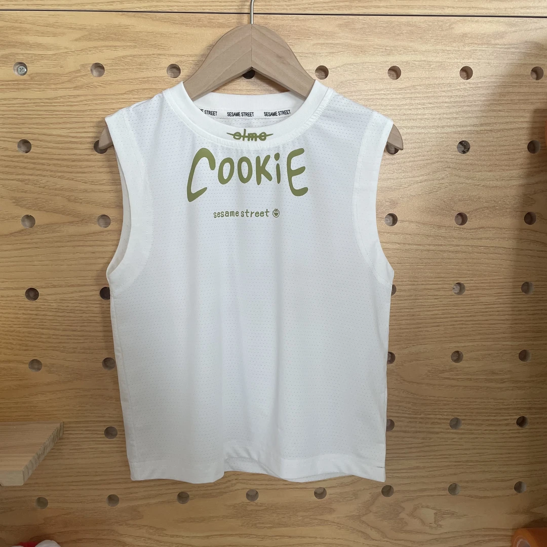 芝麻街字母男纯色无袖夏季工字型夏背心运动童装印花