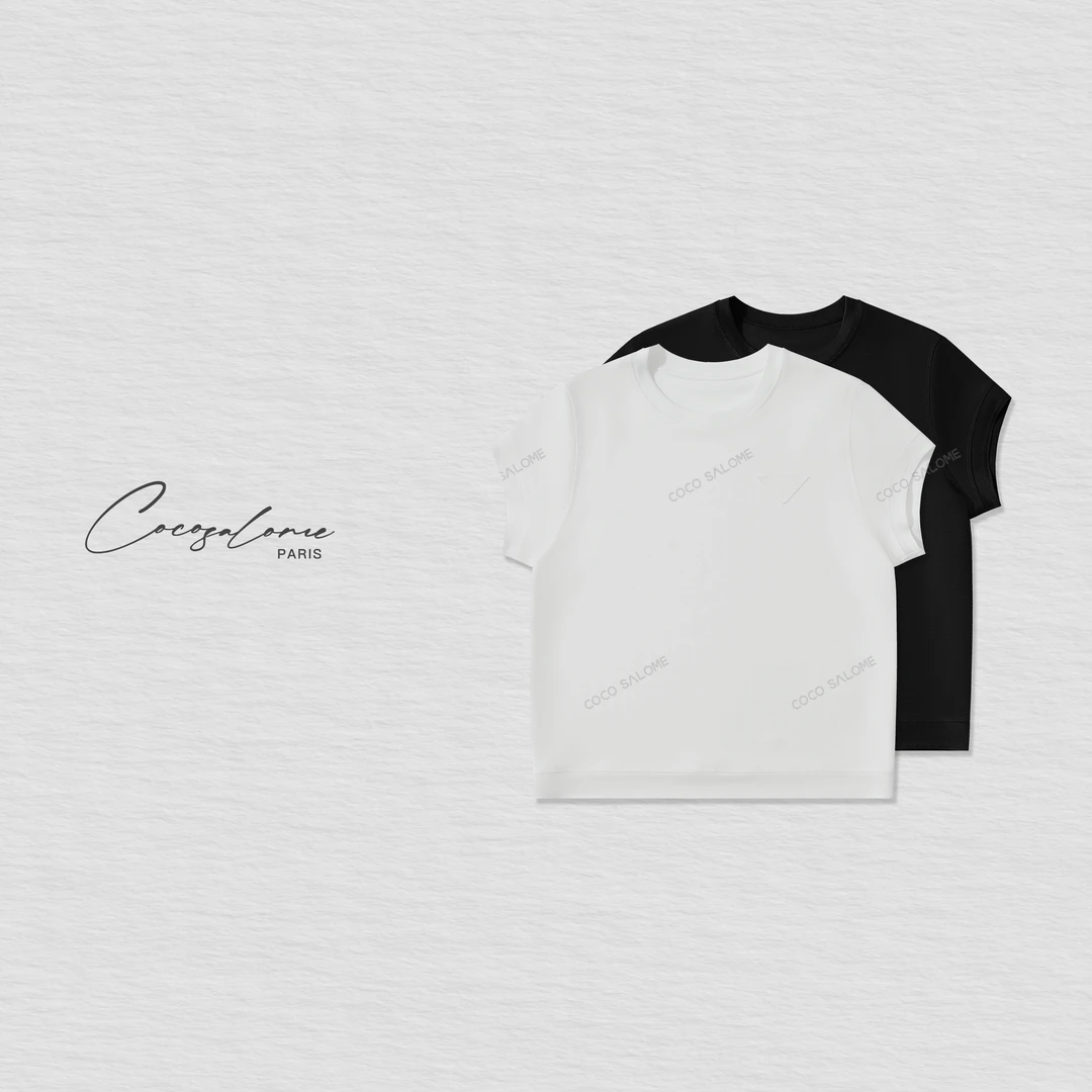 韩彬彬"小白T"天丝简约柔软时髦通勤穿搭舒适百搭短袖T恤118A-9