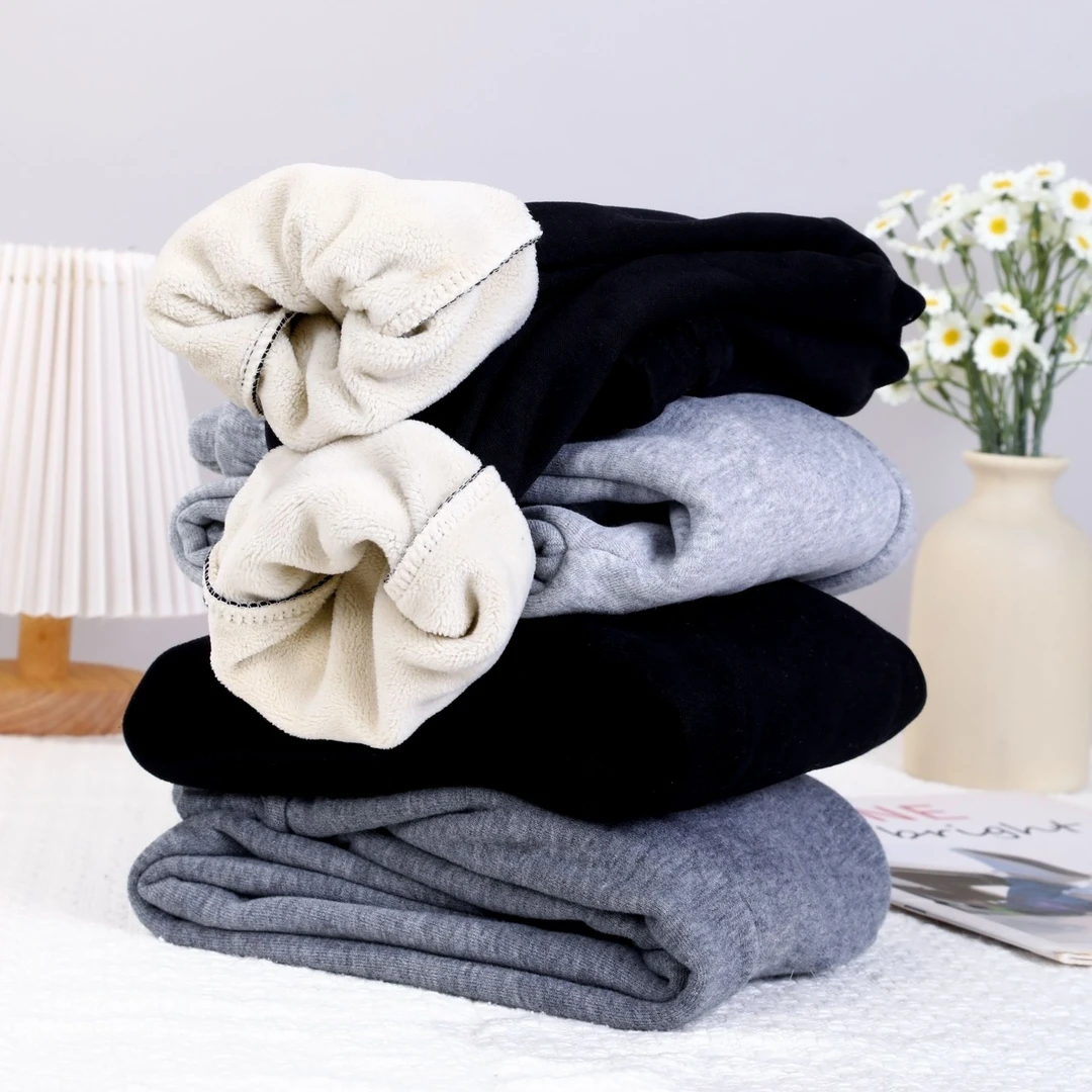 儿童秋冬加绒加厚保暖休闲卫裤一条过冬百搭宽松冬季纯色长裤棉裤