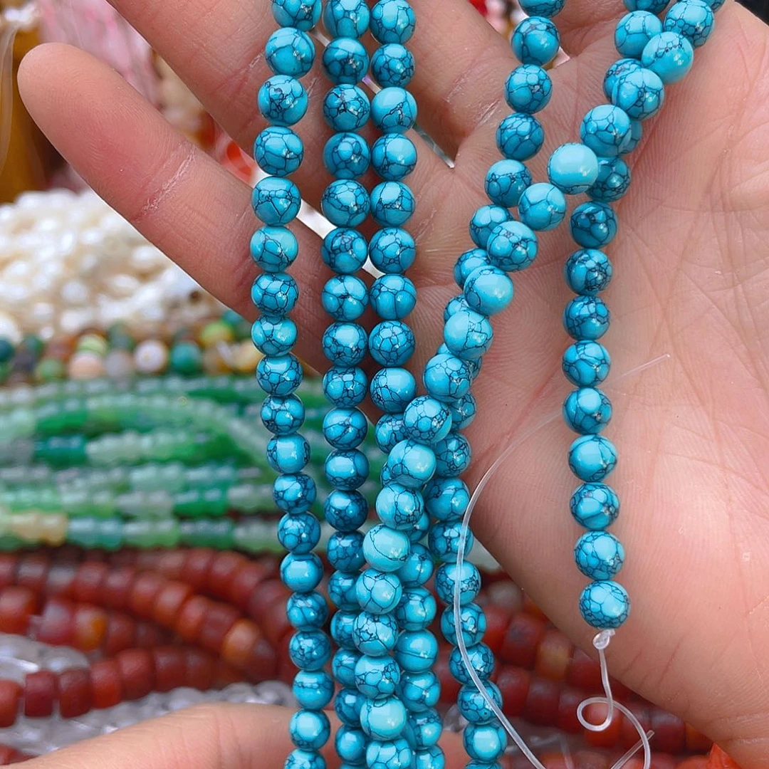 玛瑙/玉髓珠宝半成品未镶嵌铁线蓝松1条卡6高货