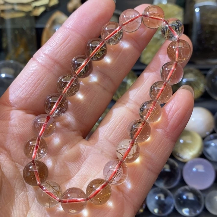 【闪购商品】水晶天然发晶手串未镶嵌L***哈