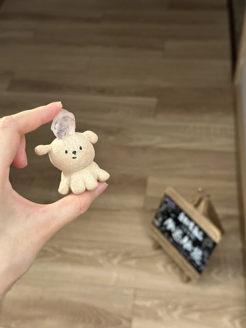 水晶小豆丁可爱紫水精牙小狗