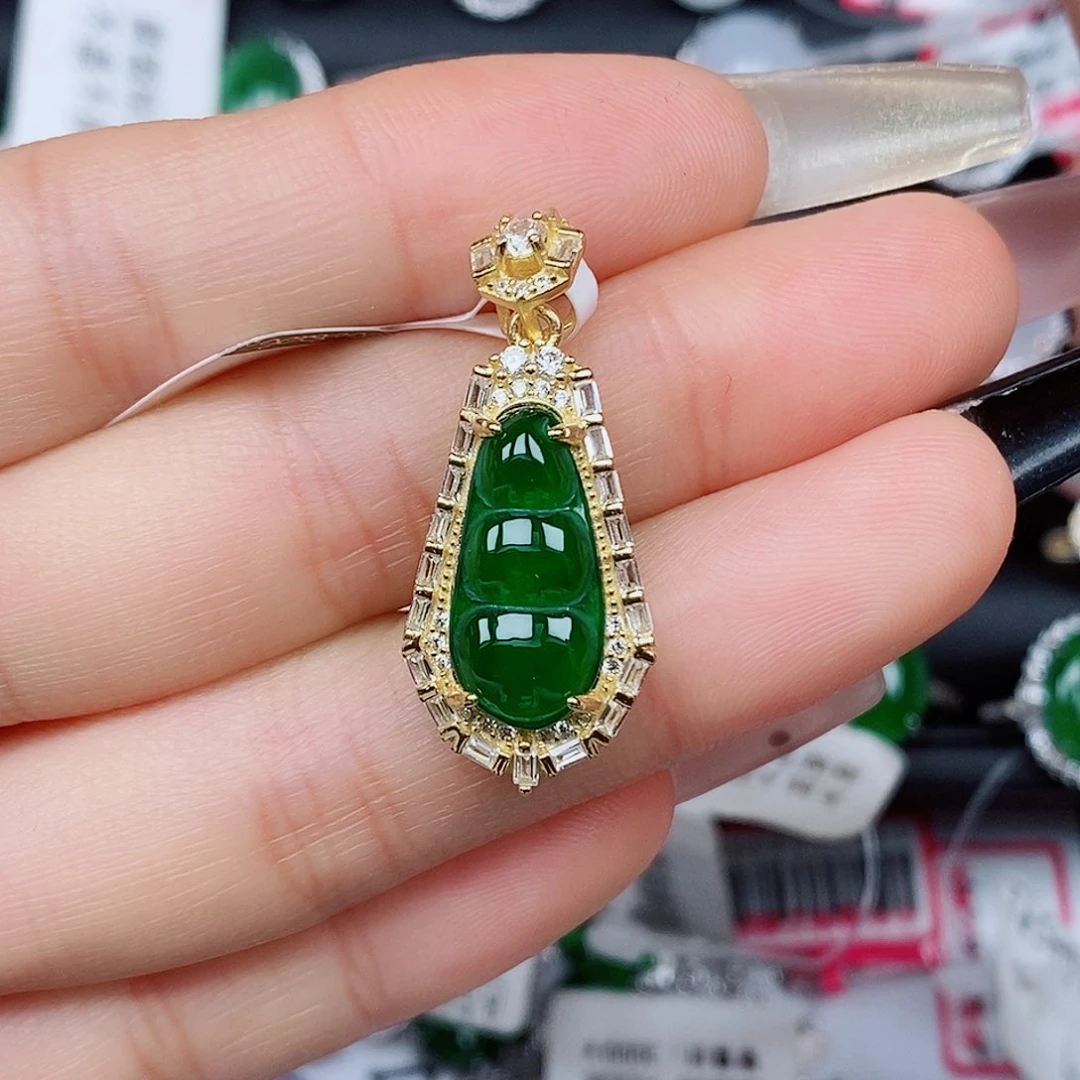 翡翠戒指银S925镶嵌戒指