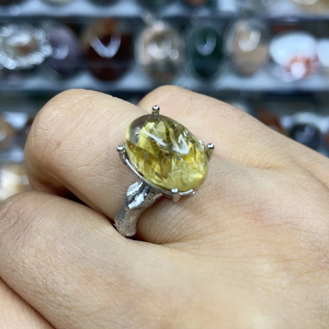 【闪购商品】银S925镶嵌珠宝半成品水晶戒指