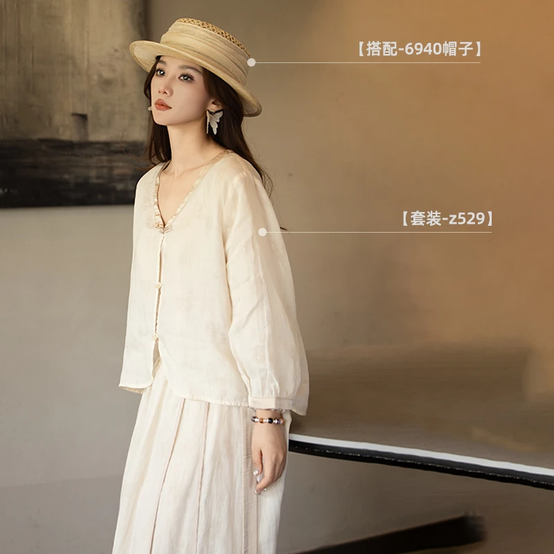 Z529春夏复古古风中国风新中式斜襟对襟衣服