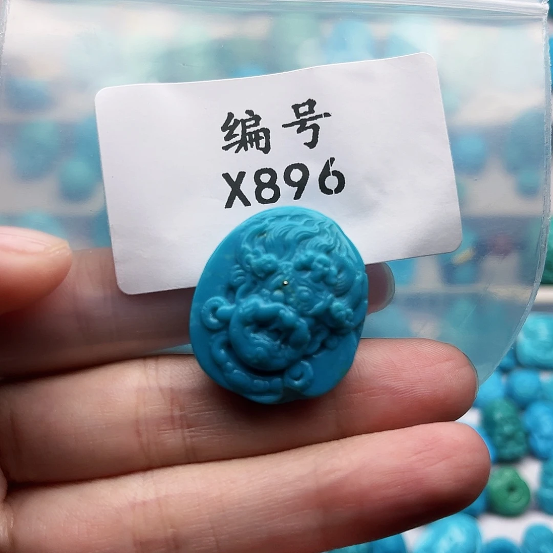 未镶嵌绿松石天然原矿雕刻绿松石
