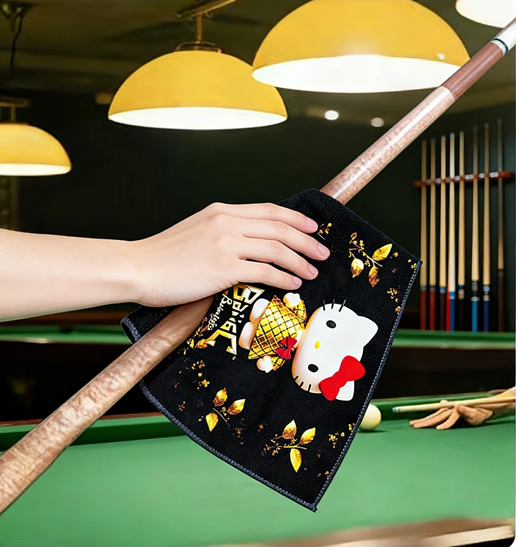 麂皮绒台球擦杆布高档毛巾中式黑八球杆布九球斯诺克清洁保养用品