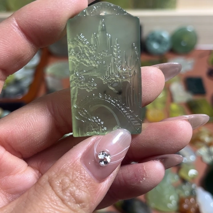 蛇纹石玉合金颈饰