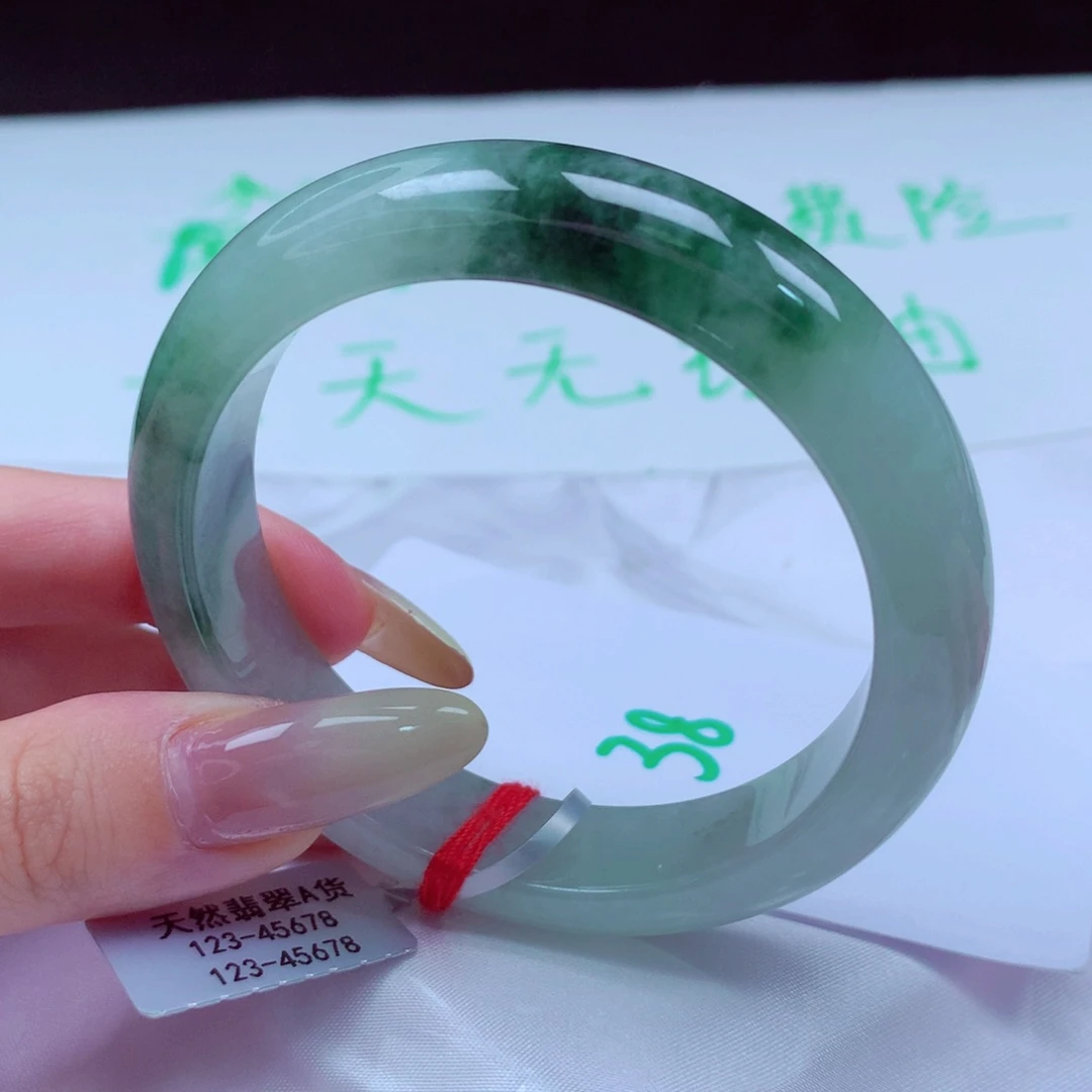 未镶嵌手镯翡翠天然缅甸翡翠A货手镯 38号