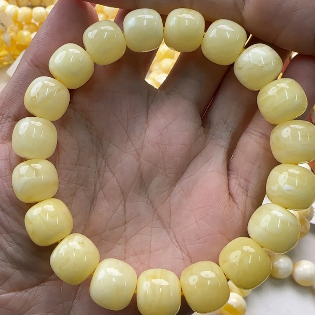 天***秤琥珀未镶嵌手链蜜蜡手串